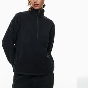 (M) TNA by Aritzia Polar Fleece 1/4 Zip Sweater Black